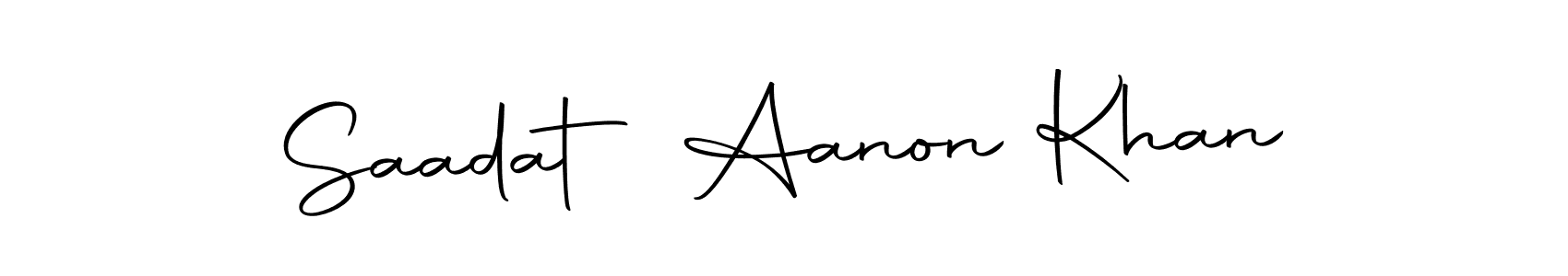 The best way (Autography-DOLnW) to make a short signature is to pick only two or three words in your name. The name Saadat Aanon Khan include a total of six letters. For converting this name. Saadat Aanon Khan signature style 10 images and pictures png