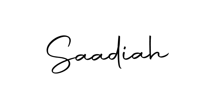 Use a signature maker to create a handwritten signature online. With this signature software, you can design (Autography-DOLnW) your own signature for name Saadiah. Saadiah signature style 10 images and pictures png