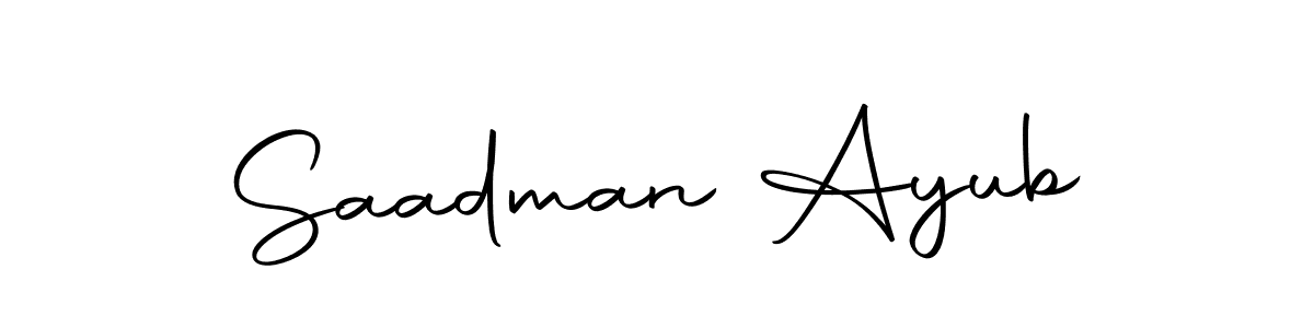 Make a short Saadman Ayub signature style. Manage your documents anywhere anytime using Autography-DOLnW. Create and add eSignatures, submit forms, share and send files easily. Saadman Ayub signature style 10 images and pictures png