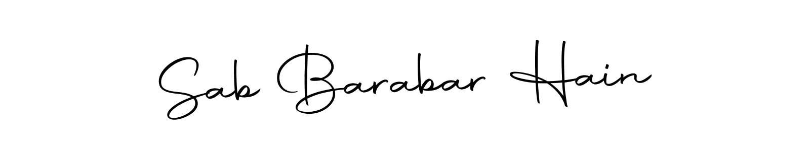 How to make Sab Barabar Hain name signature. Use Autography-DOLnW style for creating short signs online. This is the latest handwritten sign. Sab Barabar Hain signature style 10 images and pictures png