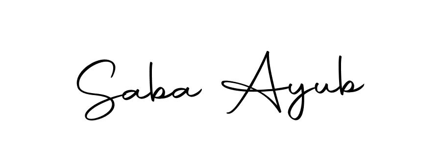 Create a beautiful signature design for name Saba Ayub. With this signature (Autography-DOLnW) fonts, you can make a handwritten signature for free. Saba Ayub signature style 10 images and pictures png