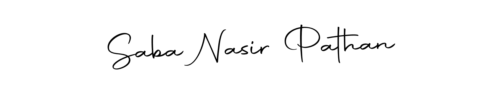 How to make Saba Nasir Pathan name signature. Use Autography-DOLnW style for creating short signs online. This is the latest handwritten sign. Saba Nasir Pathan signature style 10 images and pictures png