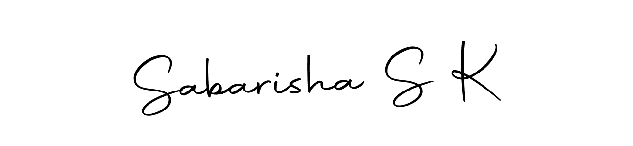 How to make Sabarisha S K name signature. Use Autography-DOLnW style for creating short signs online. This is the latest handwritten sign. Sabarisha S K signature style 10 images and pictures png