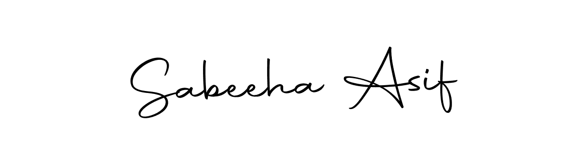 You should practise on your own different ways (Autography-DOLnW) to write your name (Sabeeha Asif) in signature. don't let someone else do it for you. Sabeeha Asif signature style 10 images and pictures png