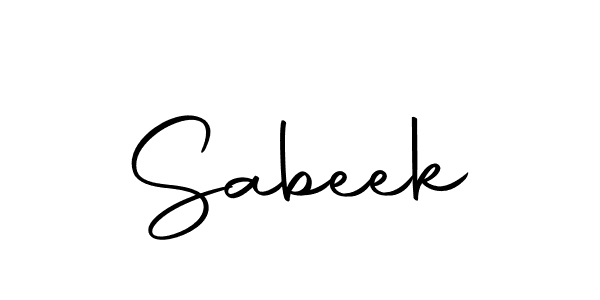 Use a signature maker to create a handwritten signature online. With this signature software, you can design (Autography-DOLnW) your own signature for name Sabeek. Sabeek signature style 10 images and pictures png