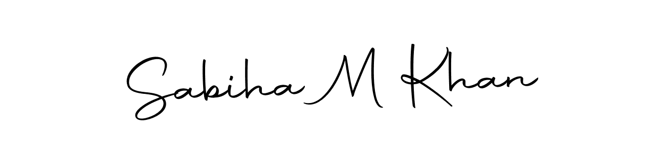 You should practise on your own different ways (Autography-DOLnW) to write your name (Sabiha M Khan) in signature. don't let someone else do it for you. Sabiha M Khan signature style 10 images and pictures png