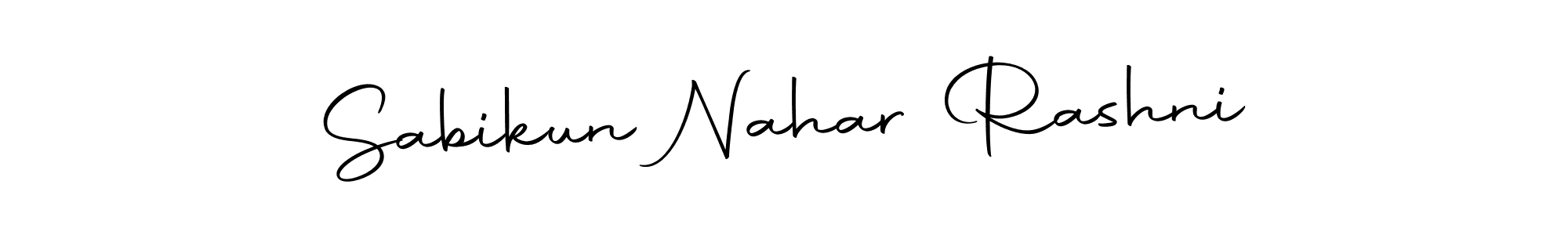 Design your own signature with our free online signature maker. With this signature software, you can create a handwritten (Autography-DOLnW) signature for name Sabikun Nahar Rashni. Sabikun Nahar Rashni signature style 10 images and pictures png