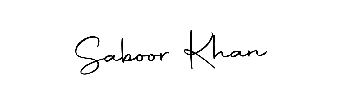 How to make Saboor Khan name signature. Use Autography-DOLnW style for creating short signs online. This is the latest handwritten sign. Saboor Khan signature style 10 images and pictures png