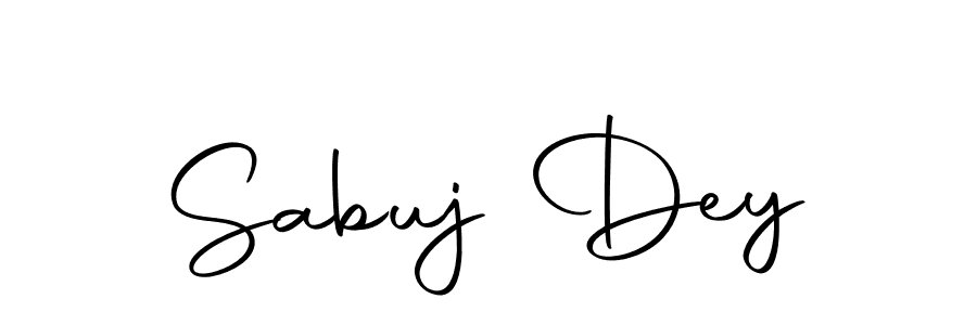 How to make Sabuj Dey name signature. Use Autography-DOLnW style for creating short signs online. This is the latest handwritten sign. Sabuj Dey signature style 10 images and pictures png