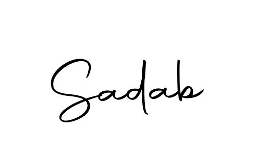 Use a signature maker to create a handwritten signature online. With this signature software, you can design (Autography-DOLnW) your own signature for name Sadab. Sadab signature style 10 images and pictures png