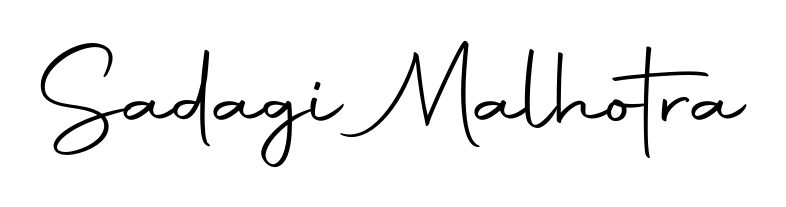 Try this chic Sadagi Malhotra handwritten sign style. Using Autography-DOLnW font elements, it gives your name a sleek, memorable identity. Sadagi Malhotra signature style 10 images and pictures png
