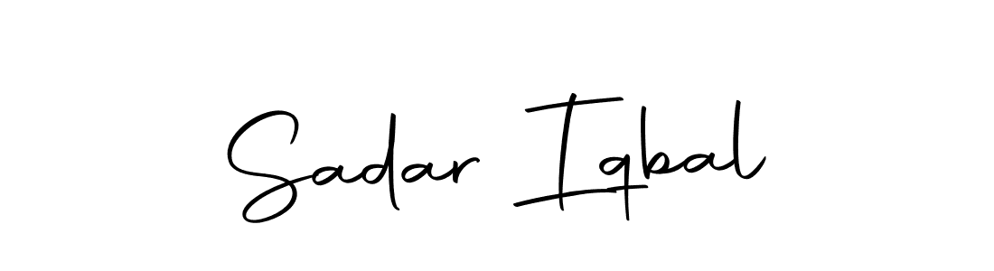 How to make Sadar Iqbal name signature. Use Autography-DOLnW style for creating short signs online. This is the latest handwritten sign. Sadar Iqbal signature style 10 images and pictures png