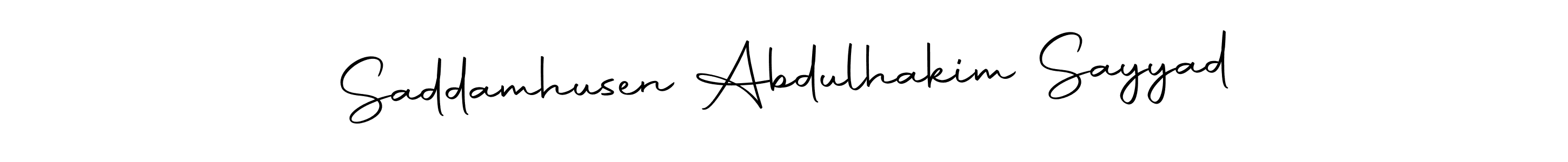 It looks lik you need a new signature style for name Saddamhusen Abdulhakim Sayyad. Design unique handwritten (Autography-DOLnW) signature with our free signature maker in just a few clicks. Saddamhusen Abdulhakim Sayyad signature style 10 images and pictures png