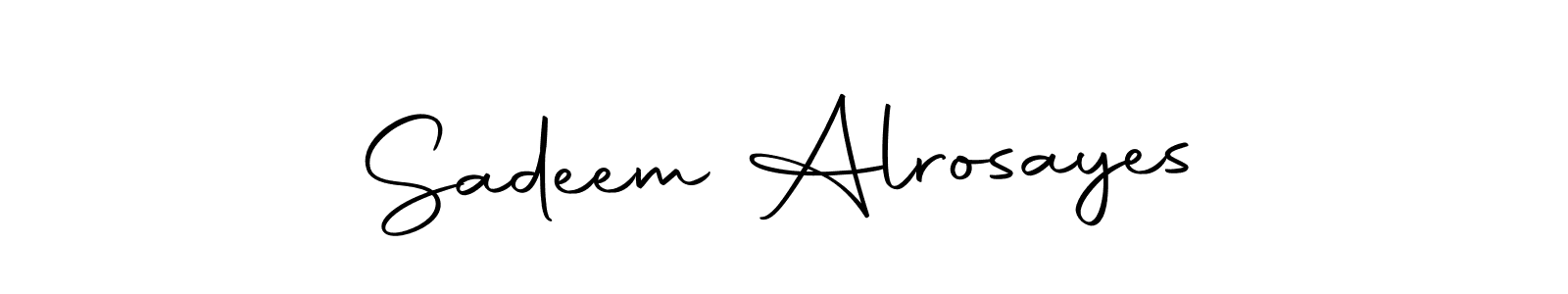 How to make Sadeem Alrosayes name signature. Use Autography-DOLnW style for creating short signs online. This is the latest handwritten sign. Sadeem Alrosayes signature style 10 images and pictures png