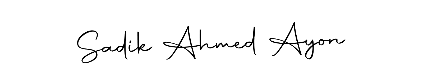 Create a beautiful signature design for name Sadik Ahmed Ayon. With this signature (Autography-DOLnW) fonts, you can make a handwritten signature for free. Sadik Ahmed Ayon signature style 10 images and pictures png