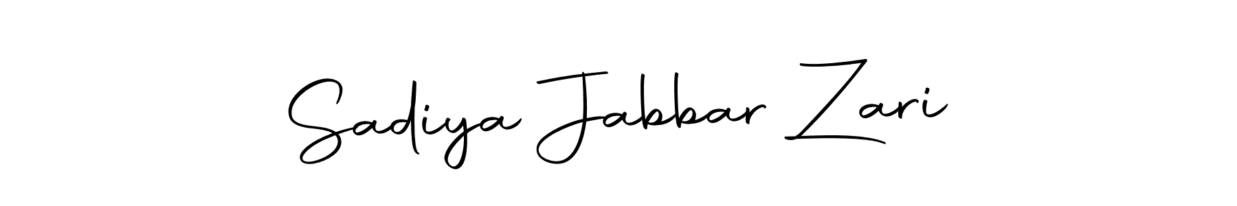 How to make Sadiya Jabbar Zari name signature. Use Autography-DOLnW style for creating short signs online. This is the latest handwritten sign. Sadiya Jabbar Zari signature style 10 images and pictures png