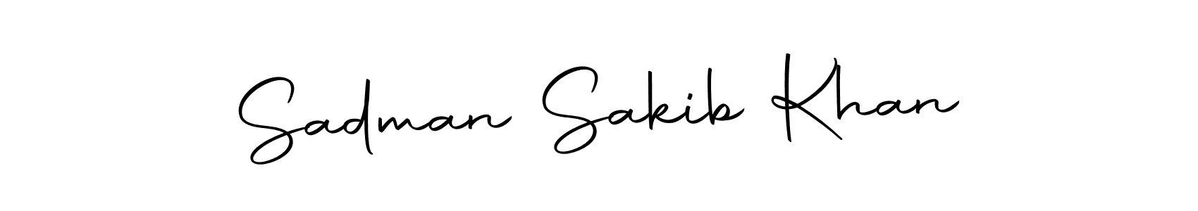 How to make Sadman Sakib Khan name signature. Use Autography-DOLnW style for creating short signs online. This is the latest handwritten sign. Sadman Sakib Khan signature style 10 images and pictures png