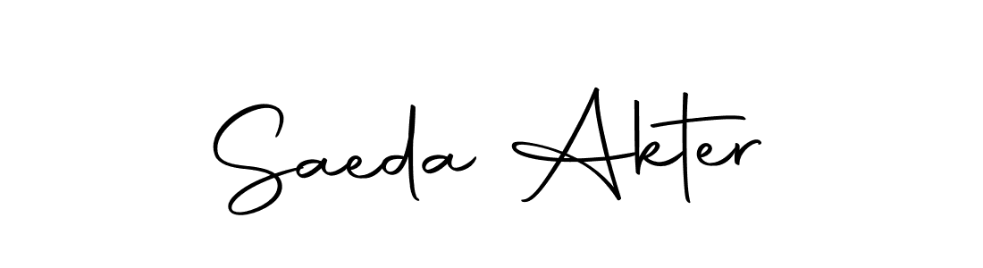 Design your own signature with our free online signature maker. With this signature software, you can create a handwritten (Autography-DOLnW) signature for name Saeda Akter. Saeda Akter signature style 10 images and pictures png