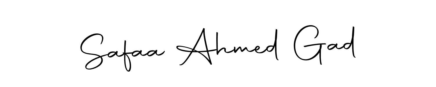 How to make Safaa Ahmed Gad name signature. Use Autography-DOLnW style for creating short signs online. This is the latest handwritten sign. Safaa Ahmed Gad signature style 10 images and pictures png