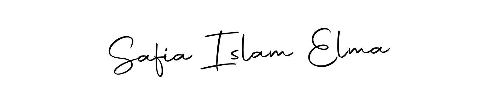 You should practise on your own different ways (Autography-DOLnW) to write your name (Safia Islam Elma) in signature. don't let someone else do it for you. Safia Islam Elma signature style 10 images and pictures png