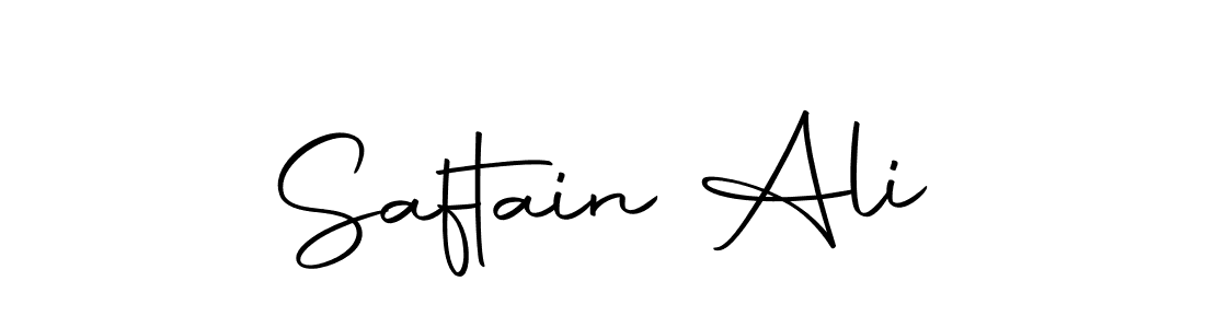 How to make Saftain Ali name signature. Use Autography-DOLnW style for creating short signs online. This is the latest handwritten sign. Saftain Ali signature style 10 images and pictures png