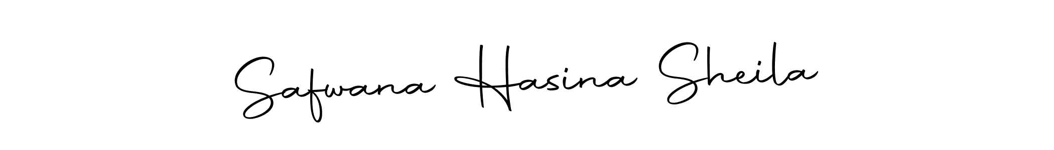 How to make Safwana Hasina Sheila name signature. Use Autography-DOLnW style for creating short signs online. This is the latest handwritten sign. Safwana Hasina Sheila signature style 10 images and pictures png