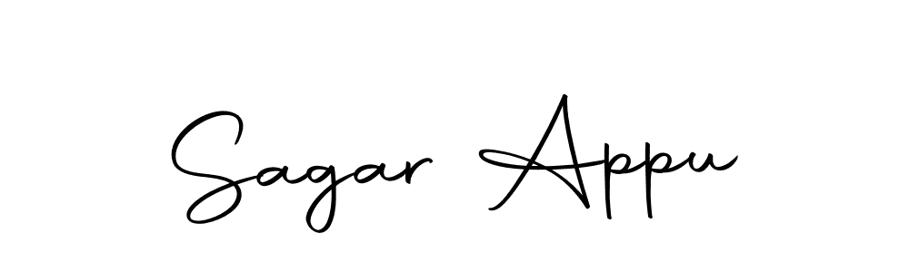 You should practise on your own different ways (Autography-DOLnW) to write your name (Sagar Appu) in signature. don't let someone else do it for you. Sagar Appu signature style 10 images and pictures png