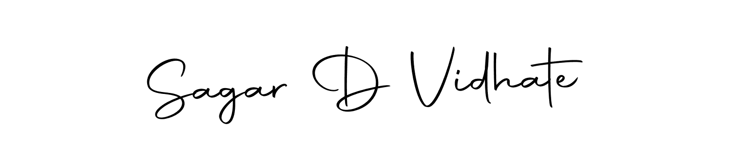 How to make Sagar D Vidhate name signature. Use Autography-DOLnW style for creating short signs online. This is the latest handwritten sign. Sagar D Vidhate signature style 10 images and pictures png