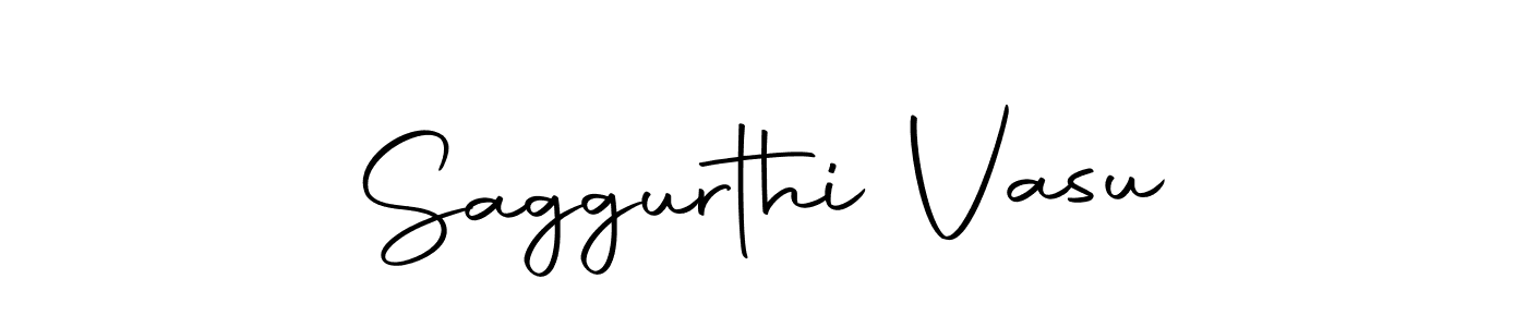 How to make Saggurthi Vasu name signature. Use Autography-DOLnW style for creating short signs online. This is the latest handwritten sign. Saggurthi Vasu signature style 10 images and pictures png