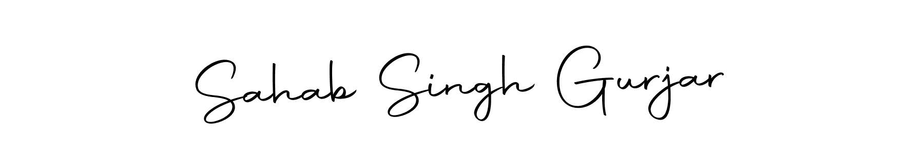 This is the best signature style for the Sahab Singh Gurjar name. Also you like these signature font (Autography-DOLnW). Mix name signature. Sahab Singh Gurjar signature style 10 images and pictures png