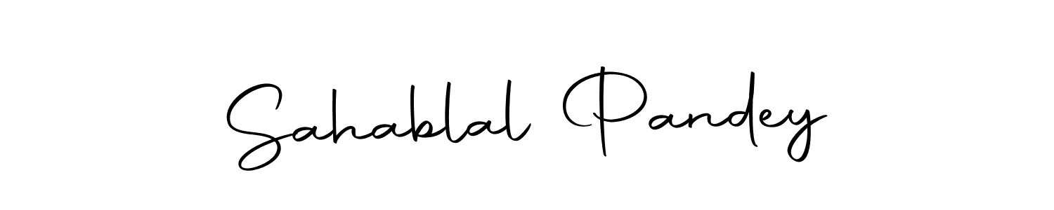 How to make Sahablal Pandey name signature. Use Autography-DOLnW style for creating short signs online. This is the latest handwritten sign. Sahablal Pandey signature style 10 images and pictures png