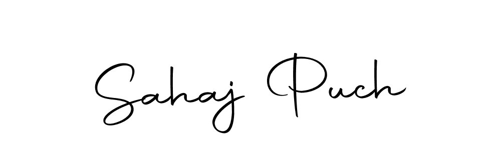 The best way (Autography-DOLnW) to make a short signature is to pick only two or three words in your name. The name Sahaj Puch include a total of six letters. For converting this name. Sahaj Puch signature style 10 images and pictures png