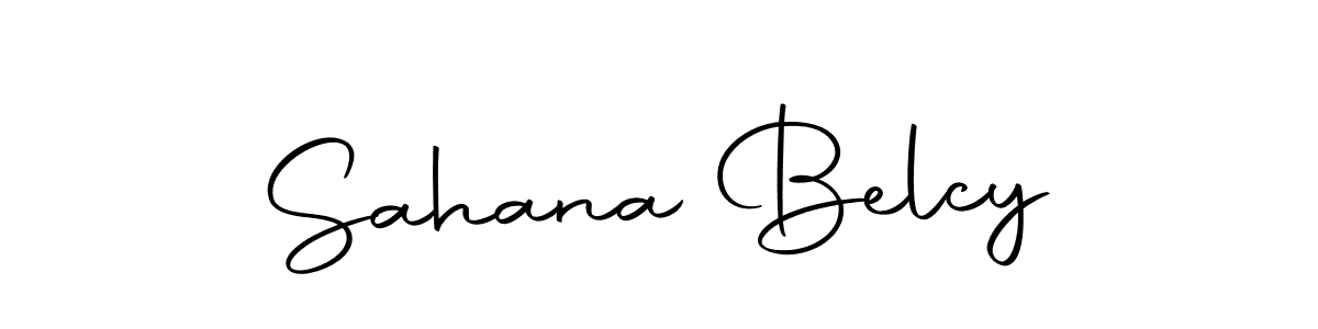 How to make Sahana Belcy name signature. Use Autography-DOLnW style for creating short signs online. This is the latest handwritten sign. Sahana Belcy signature style 10 images and pictures png