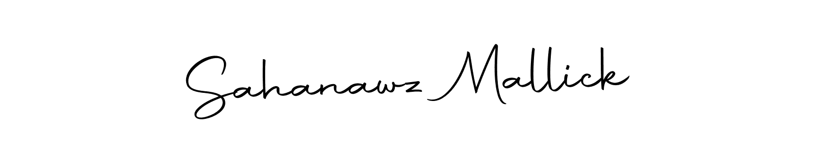 How to make Sahanawz Mallick name signature. Use Autography-DOLnW style for creating short signs online. This is the latest handwritten sign. Sahanawz Mallick signature style 10 images and pictures png