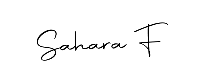 How to make Sahara F name signature. Use Autography-DOLnW style for creating short signs online. This is the latest handwritten sign. Sahara F signature style 10 images and pictures png