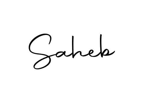 Design your own signature with our free online signature maker. With this signature software, you can create a handwritten (Autography-DOLnW) signature for name Saheb. Saheb signature style 10 images and pictures png