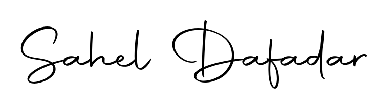 Discover how Sahel Dafadar looks in an executive cursive font (Autography-DOLnW). Perfect for legal documents, invoices, and certificates. Sahel Dafadar signature style 10 images and pictures png