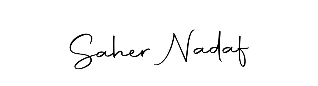 Design your own signature with our free online signature maker. With this signature software, you can create a handwritten (Autography-DOLnW) signature for name Saher Nadaf. Saher Nadaf signature style 10 images and pictures png