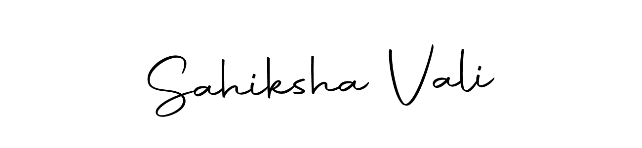 How to make Sahiksha Vali name signature. Use Autography-DOLnW style for creating short signs online. This is the latest handwritten sign. Sahiksha Vali signature style 10 images and pictures png