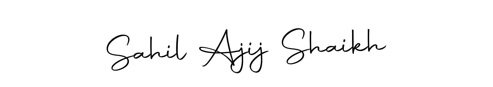 if you are searching for the best signature style for your name Sahil Ajij Shaikh. so please give up your signature search. here we have designed multiple signature styles  using Autography-DOLnW. Sahil Ajij Shaikh signature style 10 images and pictures png