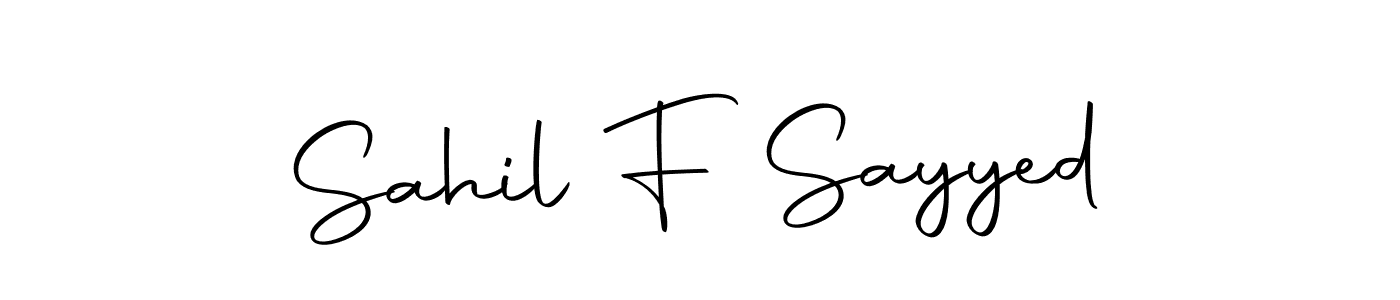 Make a beautiful signature design for name Sahil F Sayyed. Use this online signature maker to create a handwritten signature for free. Sahil F Sayyed signature style 10 images and pictures png