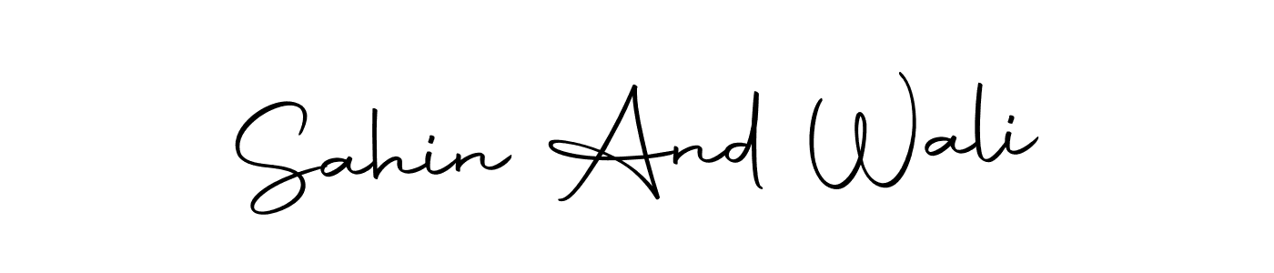 How to make Sahin And Wali name signature. Use Autography-DOLnW style for creating short signs online. This is the latest handwritten sign. Sahin And Wali signature style 10 images and pictures png