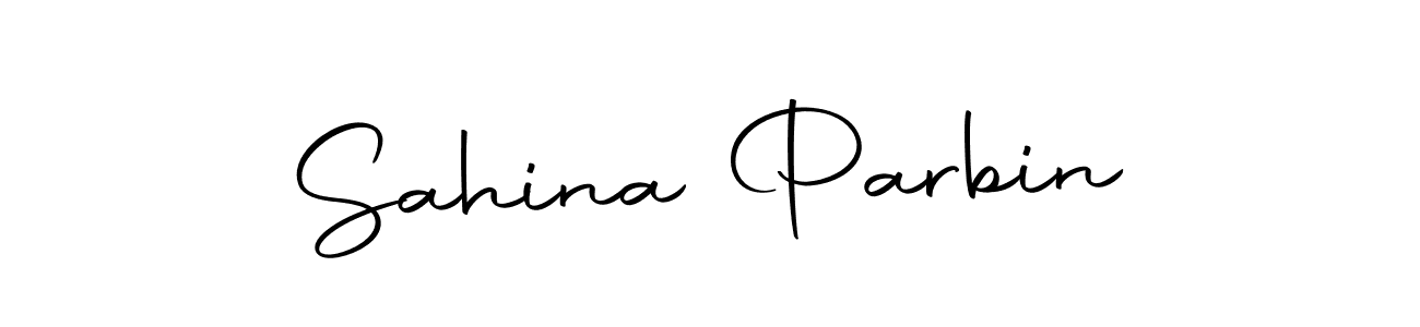 How to make Sahina Parbin name signature. Use Autography-DOLnW style for creating short signs online. This is the latest handwritten sign. Sahina Parbin signature style 10 images and pictures png