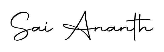 Download transparent PNG signature for name Sai Ananth styled with Autography-DOLnW font. Ready to paste directly into PDF and Word agreements. Sai Ananth signature style 10 images and pictures png