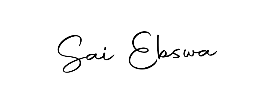 You can use this online signature creator to create a handwritten signature for the name Sai Ebswa. This is the best online autograph maker. Sai Ebswa signature style 10 images and pictures png
