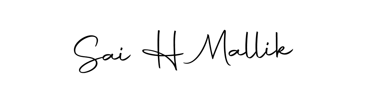 How to make Sai H Mallik name signature. Use Autography-DOLnW style for creating short signs online. This is the latest handwritten sign. Sai H Mallik signature style 10 images and pictures png