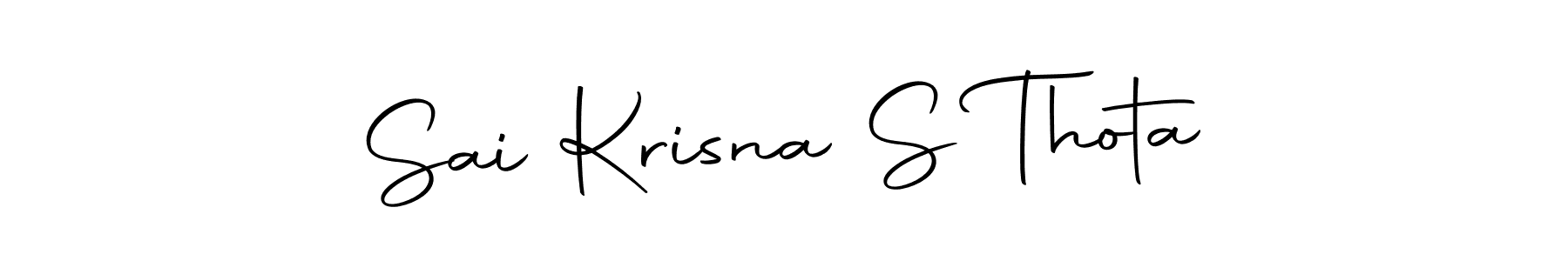 Make a short Sai Krisna S Thota signature style. Manage your documents anywhere anytime using Autography-DOLnW. Create and add eSignatures, submit forms, share and send files easily. Sai Krisna S Thota signature style 10 images and pictures png