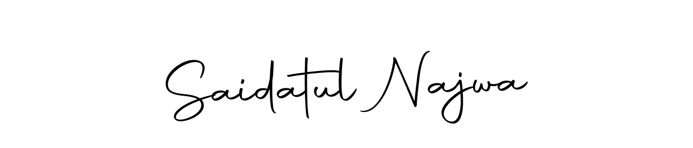 Make a beautiful signature design for name Saidatul Najwa. Use this online signature maker to create a handwritten signature for free. Saidatul Najwa signature style 10 images and pictures png