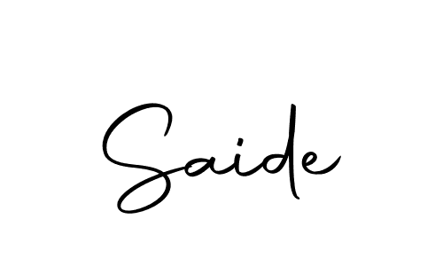 Create a beautiful signature design for name Saide. With this signature (Autography-DOLnW) fonts, you can make a handwritten signature for free. Saide signature style 10 images and pictures png