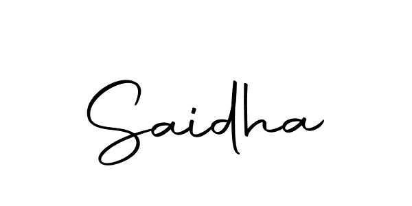 Use a signature maker to create a handwritten signature online. With this signature software, you can design (Autography-DOLnW) your own signature for name Saidha. Saidha signature style 10 images and pictures png